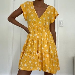 small urban outfitters yellow floral dress
